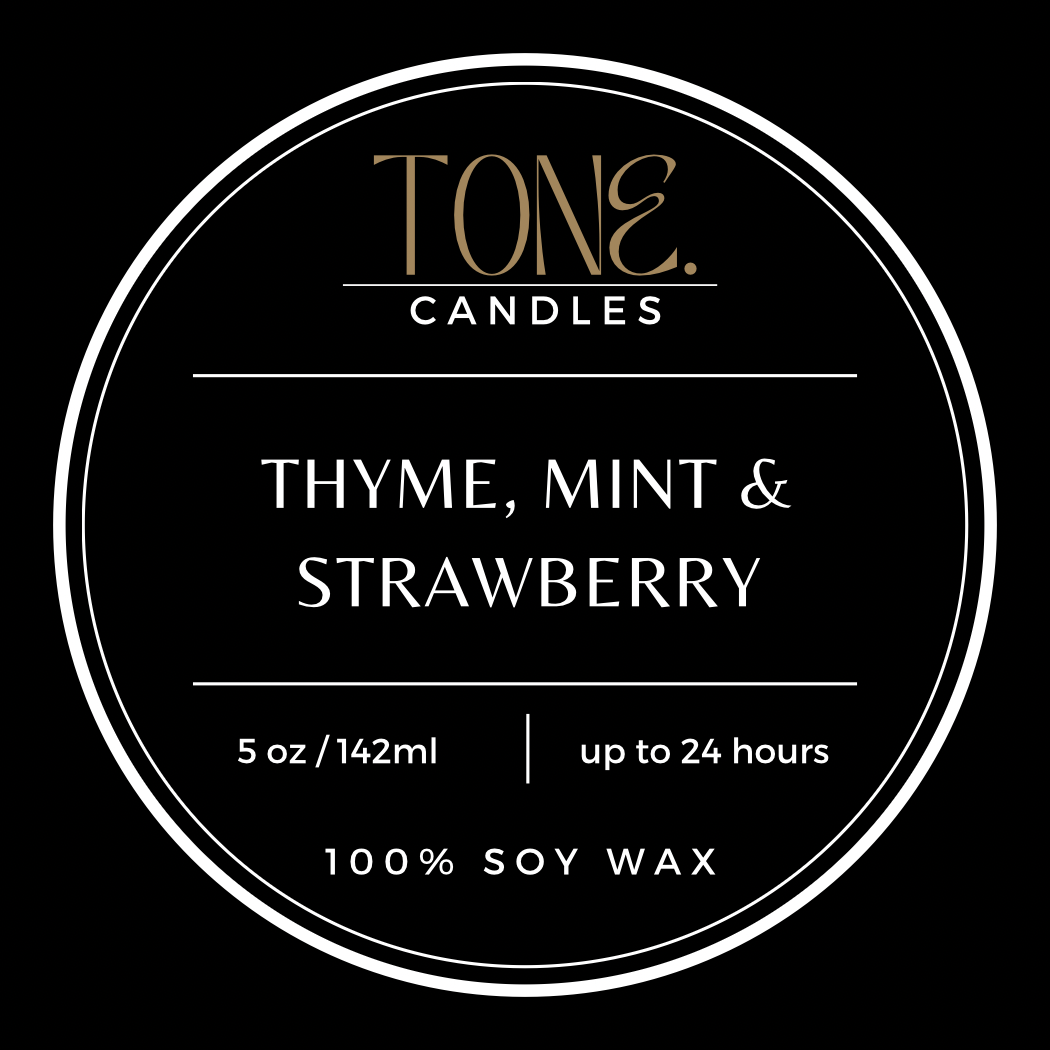 Thyme, Mint & Strawberry Single Wick Candle
